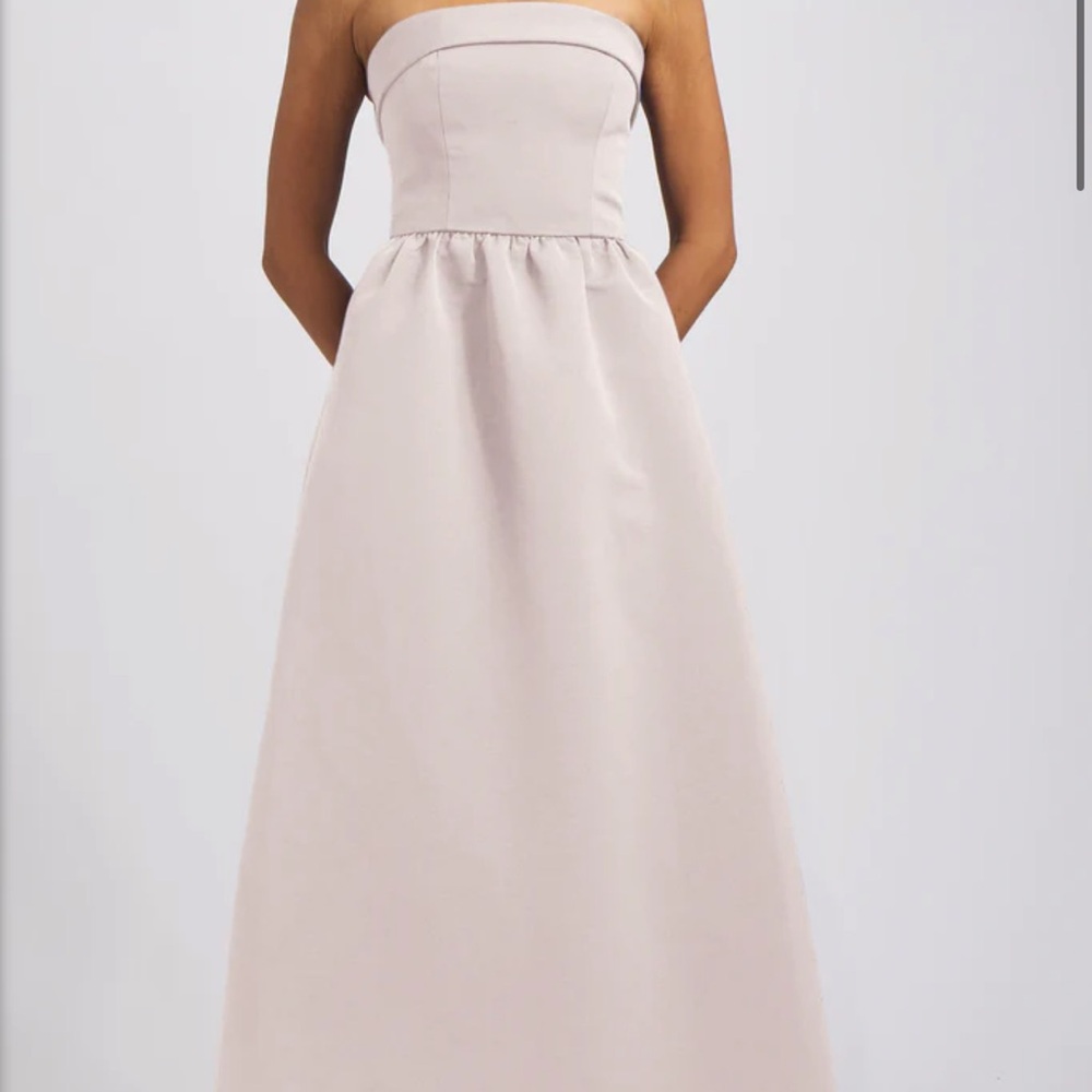Amsale Strapless Cream Gown